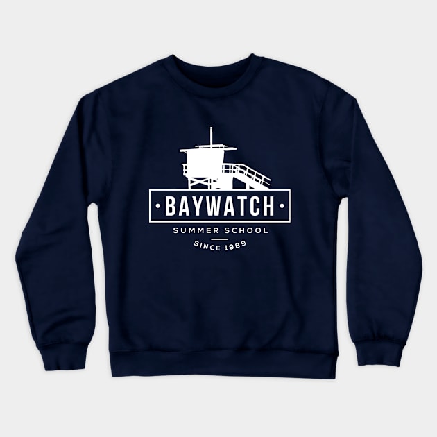 Baywatch Lifesaving Summer School Lifeguard Crewneck Sweatshirt by Rebus28